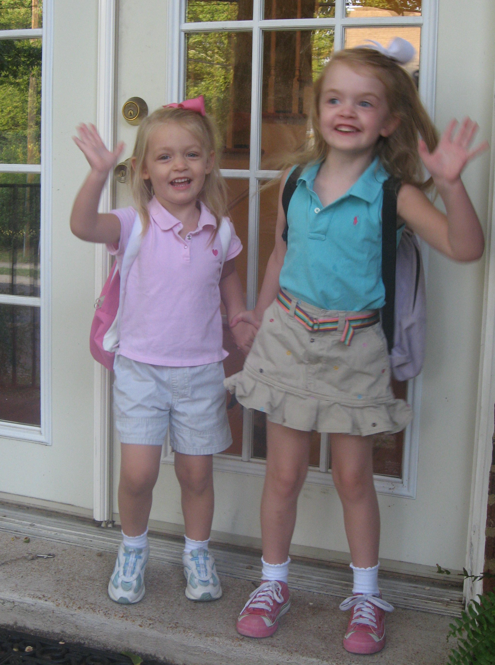 2007_08_28 Cates 1st day of preschool with Jane.jpg